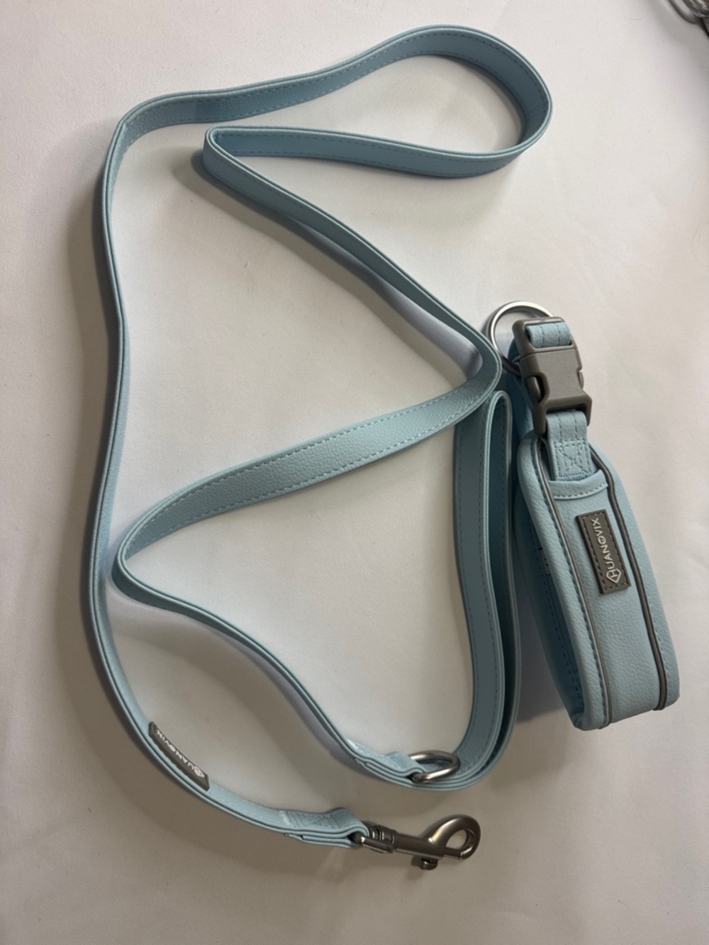Light Blue Dog Collar + Leash Set 🐾